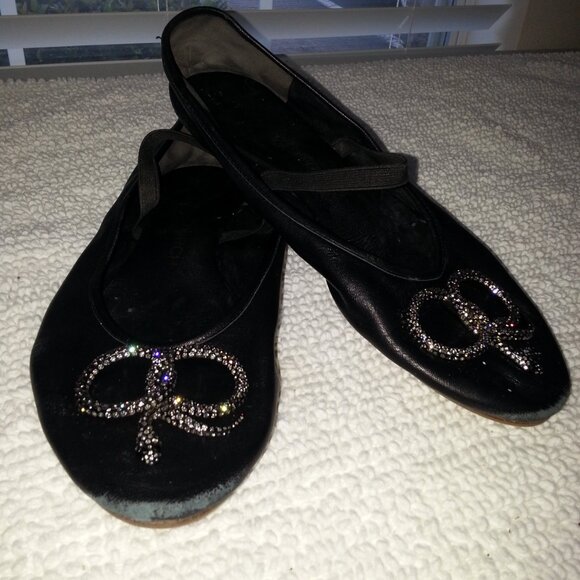 Tory Burch Shoes - Black Tory Burch Vintage Mary Jane Ballet Flats Worn